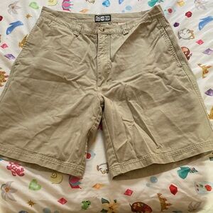Men's Tan Flat Front Shorts